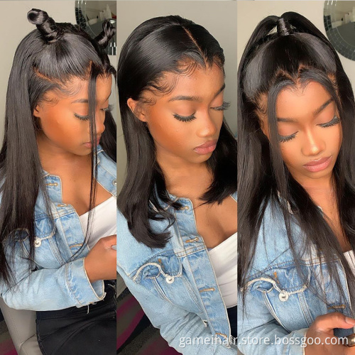 Raw Brazilian Virgin cuticle aligned Human Hair Transparent Lace Front Wig Natural Hair Hd Full Lace Frontal Closure Wig Cheap